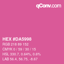 カラーコード: HEX #DA5998 | qconv.com