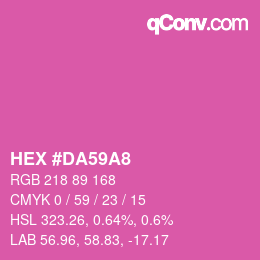カラーコード: HEX #DA59A8 | qconv.com