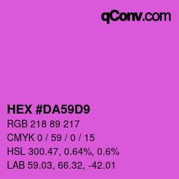 カラーコード: HEX #DA59D9 | qconv.com