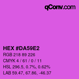 Color code: HEX #DA59E2 | qconv.com