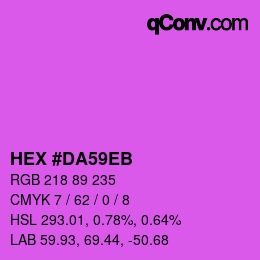 Color code: HEX #DA59EB | qconv.com