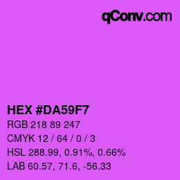 Color code: HEX #DA59F7 | qconv.com