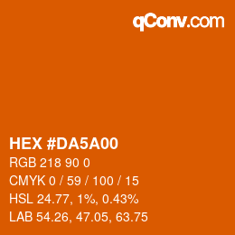 カラーコード: HEX #DA5A00 | qconv.com