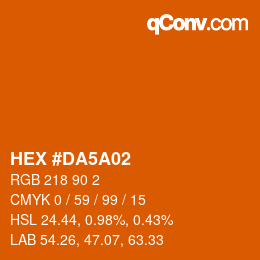 Color code: HEX #DA5A02 | qconv.com