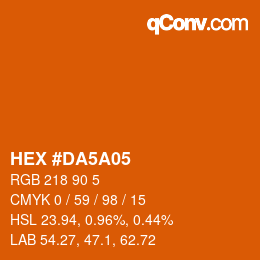 Color code: HEX #DA5A05 | qconv.com