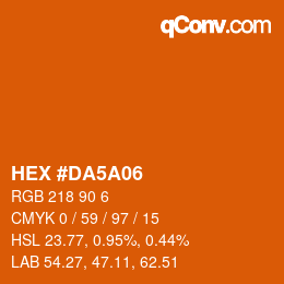 Color code: HEX #DA5A06 | qconv.com