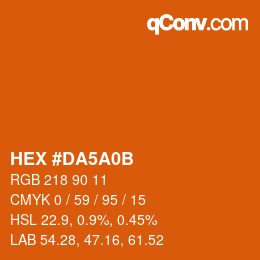 Color code: HEX #DA5A0B | qconv.com