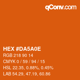 Color code: HEX #DA5A0E | qconv.com