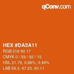 Color code: HEX #DA5A11 | qconv.com