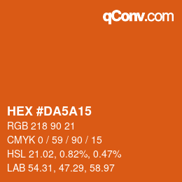 Color code: HEX #DA5A15 | qconv.com