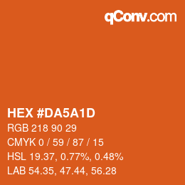 カラーコード: HEX #DA5A1D | qconv.com