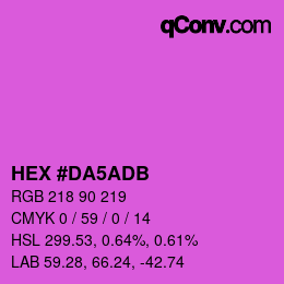 カラーコード: HEX #DA5ADB | qconv.com