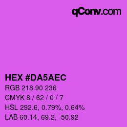 颜色代码: HEX #DA5AEC | qconv.com