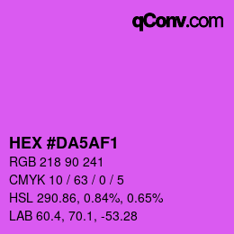 カラーコード: HEX #DA5AF1 | qconv.com