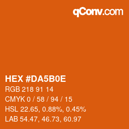カラーコード: HEX #DA5B0E | qconv.com