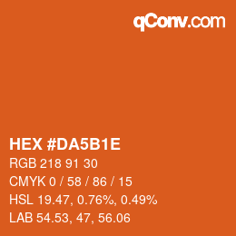 Color code: HEX #DA5B1E | qconv.com