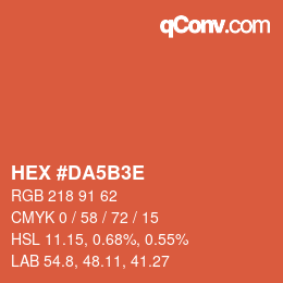 カラーコード: HEX #DA5B3E | qconv.com