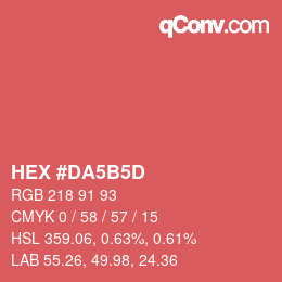 颜色代码: HEX #DA5B5D | qconv.com
