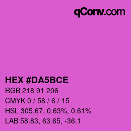 Color code: HEX #DA5BCE | qconv.com