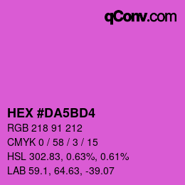 Color code: HEX #DA5BD4 | qconv.com