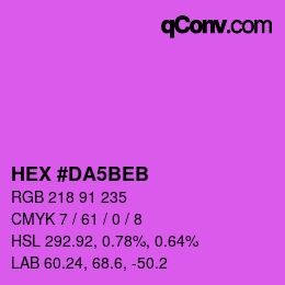 カラーコード: HEX #DA5BEB | qconv.com