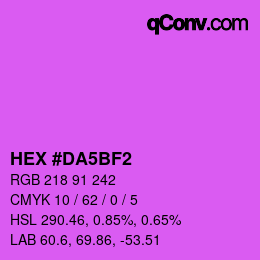 颜色代码: HEX #DA5BF2 | qconv.com