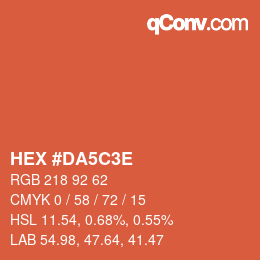 カラーコード: HEX #DA5C3E | qconv.com