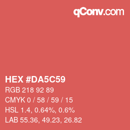 カラーコード: HEX #DA5C59 | qconv.com