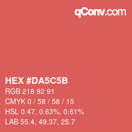 Color code: HEX #DA5C5B | qconv.com