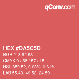 カラーコード: HEX #DA5C5D | qconv.com