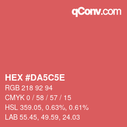 Código de color: HEX #DA5C5E | qconv.com