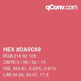 カラーコード: HEX #DA5C69 | qconv.com