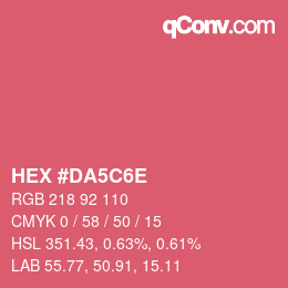 Color code: HEX #DA5C6E | qconv.com