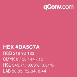 Color code: HEX #DA5C7A | qconv.com