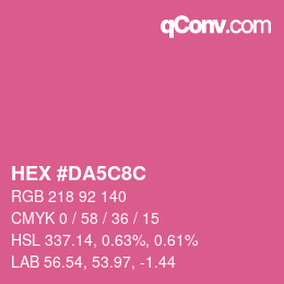 カラーコード: HEX #DA5C8C | qconv.com