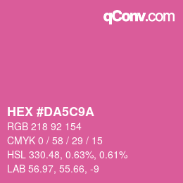 Color code: HEX #DA5C9A | qconv.com