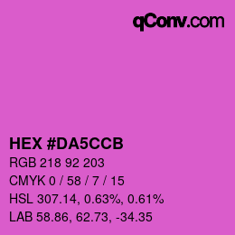 カラーコード: HEX #DA5CCB | qconv.com