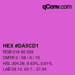 カラーコード: HEX #DA5CD1 | qconv.com