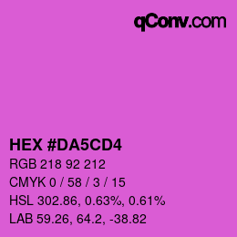 Color code: HEX #DA5CD4 | qconv.com
