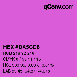 Color code: HEX #DA5CD8 | qconv.com