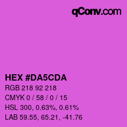 Color code: HEX #DA5CDA | qconv.com