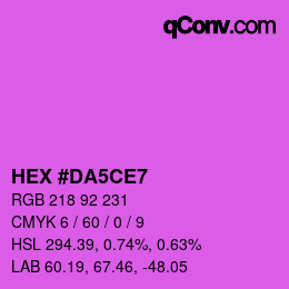 Color code: HEX #DA5CE7 | qconv.com