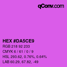 カラーコード: HEX #DA5CE9 | qconv.com