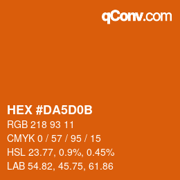 Color code: HEX #DA5D0B | qconv.com