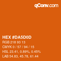 颜色代码: HEX #DA5D0D | qconv.com