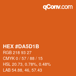颜色代码: HEX #DA5D1B | qconv.com