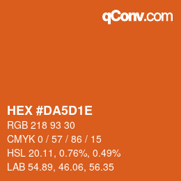カラーコード: HEX #DA5D1E | qconv.com