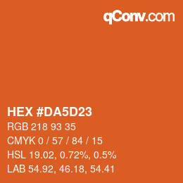 カラーコード: HEX #DA5D23 | qconv.com