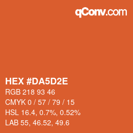 Color code: HEX #DA5D2E | qconv.com