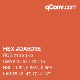 Código de color: HEX #DA5D3E | qconv.com